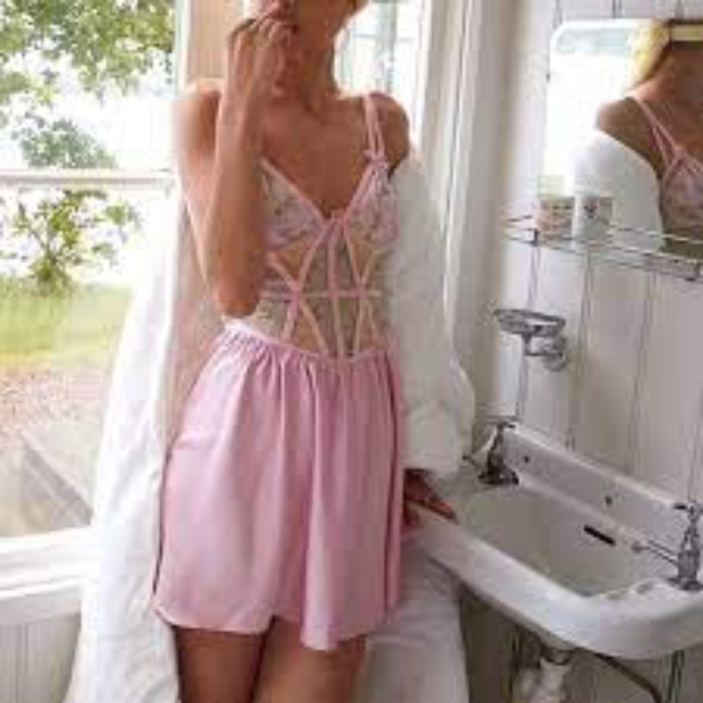 For Love And Lemons Camila Tank Slip Dress Pink Floral Lace NWT Size Small